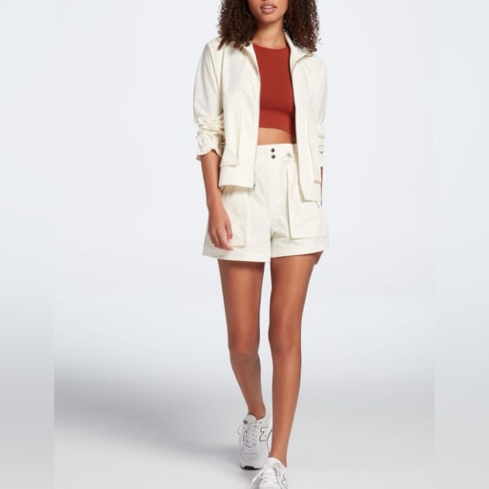 NWT Twill Cargo Jacket, medium, light yellow color, brand Calia - Picture 2 of 8